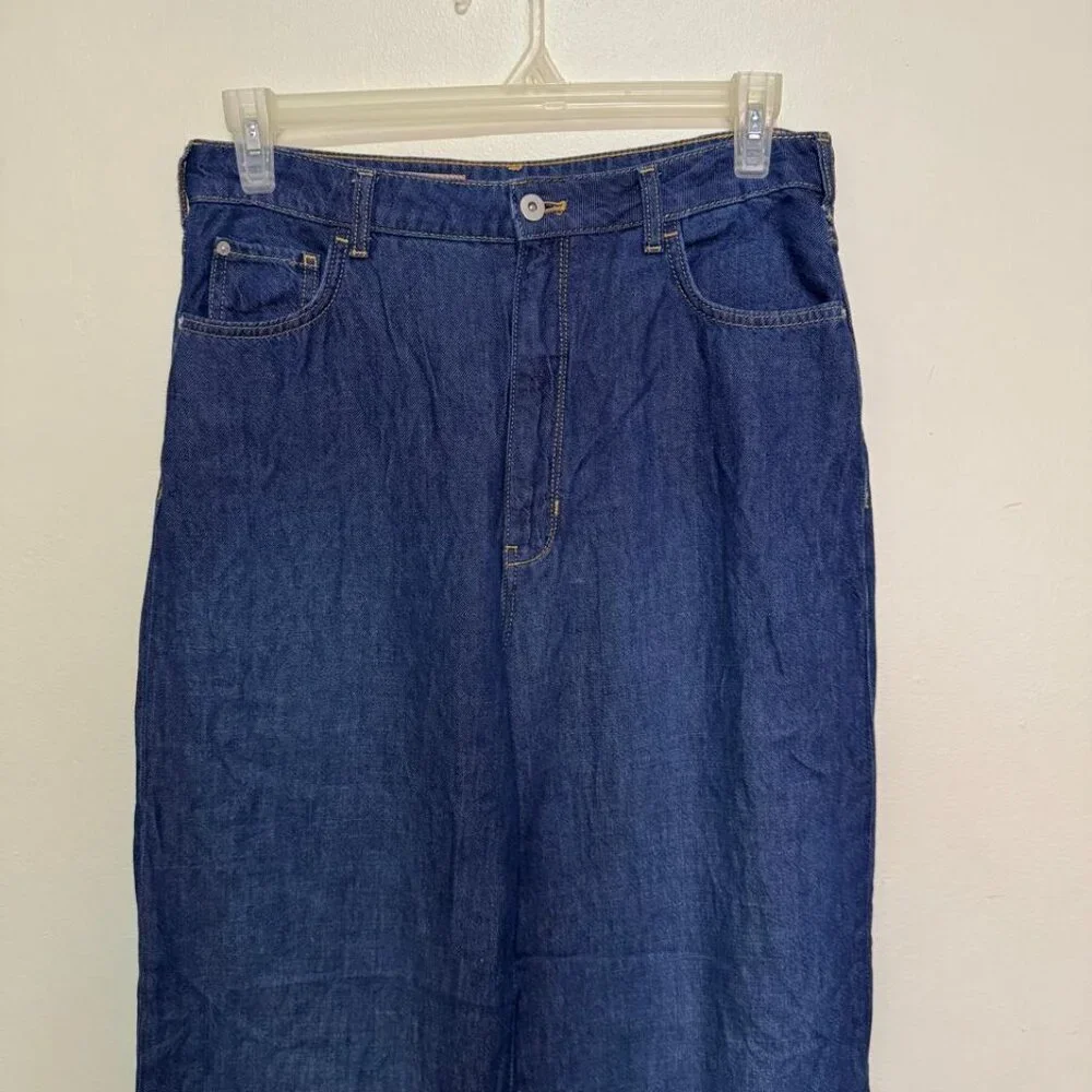 Anthropologie Pilcro Jeans The Annie High Rise Wide Leg Blue Denim Size 30 - Picture 4 of 15